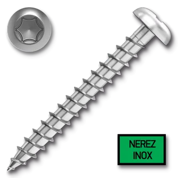 Vrut Vrut univerzální 3,5x40 PHH TX10 NEREZ A2 závit celý půlkul. hlava