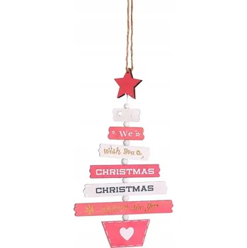 Vánoční dekorace DŘEVĚNÁ ZÁVĚSNÁ VÁNOČNÍ KOULE NA VÁNOČNÍ STROMEK DEKORACE VÁNOČNÍ OZDOBA 22cm