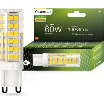Žárovka LED žárovka G9 Kapsle 7W = 60W 670lm 3000K Teplá bílá 360° LUMILED