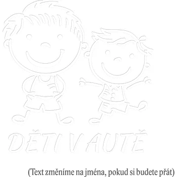 samolepka Dítě v autě Dva kluci samolepka na auto Zlatá Velikost A