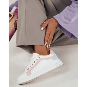 Dámské tenisky Bílé tenisky s růžovým pruhem ROSAL ZY0466 Velikost: 39