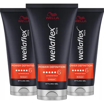 Stylingový přípravek Wellaflex Men Power Definition Gel na vlasy pro muže 3x150ml