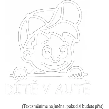 Samolepicí dekorace na vozidlo Dítě v autě kluk s čepicí samolepka na auto 2 Světle hnědá Velikost A