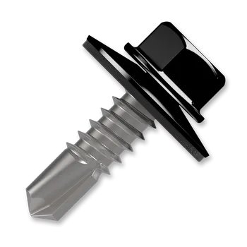 Spojovací materiál Šroub samovrtný (farmářský) 4,8x20 s podložkou EPDM (RAL 9005) černá plech/plech