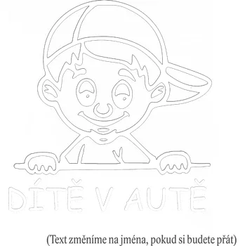 Samolepicí dekorace na vozidlo Dítě v autě kluk s čepicí samolepka na auto Tmavá růžová Velikost A