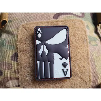 Nášivka Nášivka PUNISHER ACE OF SPADES velcro GLOW IN THE DARK (Nášivka PUNISHER ACE OF SPADES velcro GLOW IN THE DARK)