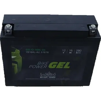 Motobaterie Gelová motobaterie 12V 16Ah/280A P+ (rozměry: 205x71x164) YB16AL-A2 INTACT - AKUMULATORY MOTO.
