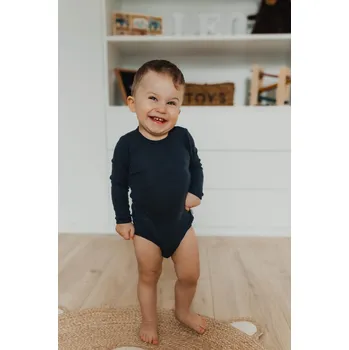 Kojenecký body Merino body dětské dlouhý rukáv modré navy Lucca Wheat Velikost: 86