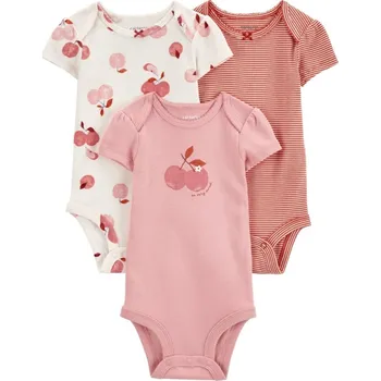 Kojenecký body CARTER'S Body krátký rukáv Pink Cherry holka 3ks 18m/vel. 86