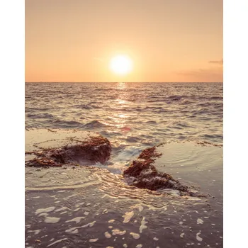 Obraz Plakát Západ slunce na pláži bez rámu 40 x 50 cm