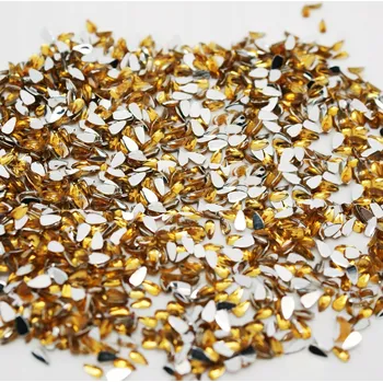 Zirkony na nehty ve velkém zlaté barvě 1,5 mm x 3 mm 1000 kusů