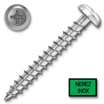 Vrut Vrut univerzální 4,5x40 PHH PZ2 NEREZ A2 závit celý půlkul. hlava