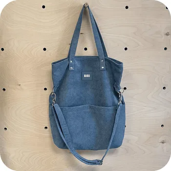 Kabelka Střední kabelka MANA MANA Cube Šedá Denim