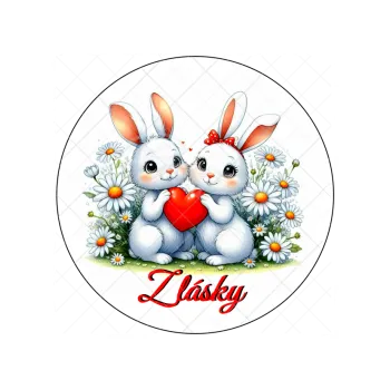 Jedlá dekorace na dort Z LÁSKY králíčci, VARIANTA Jedlý papír 611