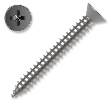 Šroub Šroub do plechu se zápustnou hlavou 6,3x25 PH3 ZB DIN 7982C závit celý