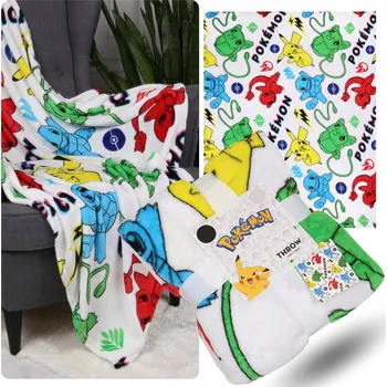 Prostěradlo Deka Pokémon polyester 120 cm x 150 cm bílá