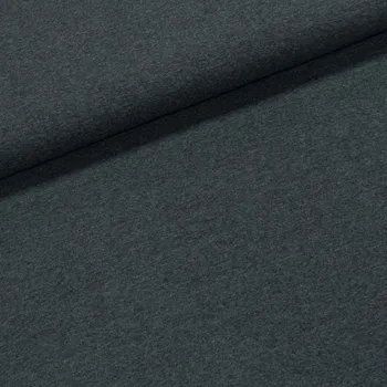 Žebrovaný bavlněný úplet DT-24054 jemný / hladký, šedý melír, š.180cm (látka v metráži)