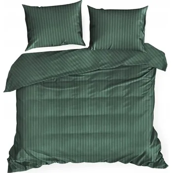 Povlečení Povlečení s proužky komplet 220X200 VERA Tmavě zelená Eurofirany