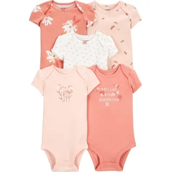 Kojenecký body CARTER'S Body krátký rukáv Pink Floral holka 5ks 18m/vel. 86