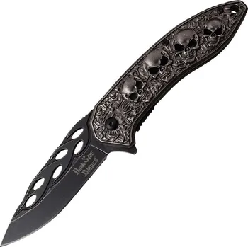Bojový nůž Nůž zavíracÍ LEBKA hladké ostří ŠEDÝ (Nůž zavíracÍ LEBKA hladké ostří ŠEDÝ)