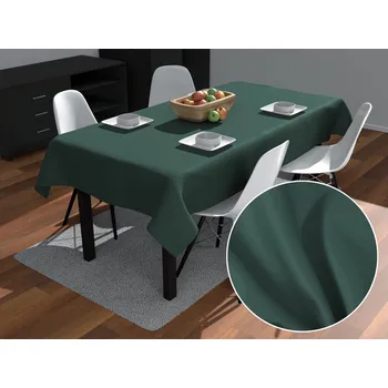 ubrus Velký obdélníkový bavlněný saténový ubrus ST-018 Tmavý lesní zelený 160x200 cm