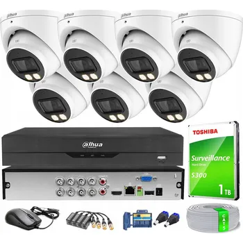 Bezpečnostní kamera Sada monitoringu 7x kamera HAC-HDW1500T-IL-A a 5Mpx rekordér s funkcí Dual Light