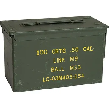 Bedna na munici CAL.50 kovová střední použitá (Bedna na munici CAL.50 kovová střední použitá)