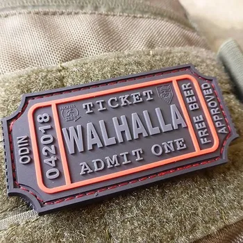 Nášivka Nášivka WALHALLA TICKET BEER velcro plast ČERNÁ/ČERVENÁ (Nášivka WALHALLA TICKET BEER velcro plast ČERNÁ/ČERVENÁ)