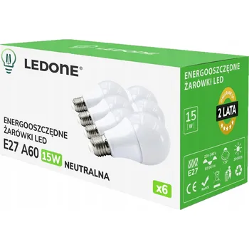 Žárovka 6x LED žárovka E27 A60 15W Neutrální bílá Premium Sada LED žárovek