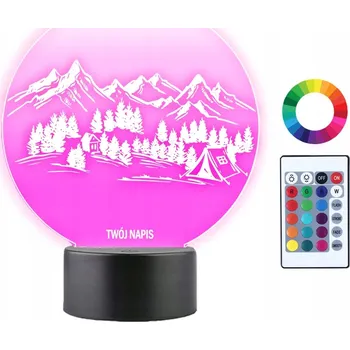 Lampička 3D LED Noční Lampa Stan Hory Dárek gravírování