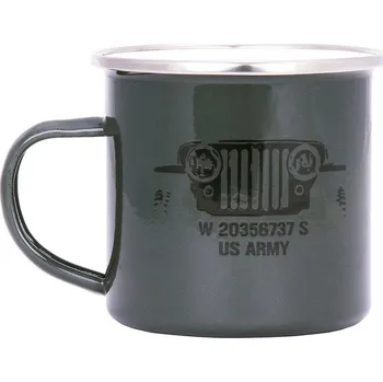 Hrnek US ARMY JEEP smaltovaný 300 ml ZELENÝ (Hrnek US ARMY JEEP smaltovaný 300 ml ZELENÝ)