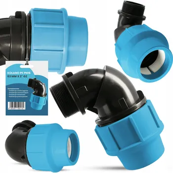 Vodovodní potrubí Koleno vodovodní tvarovka PE PN16 63 x 2'' VNĚJŠÍ ZÁVIT