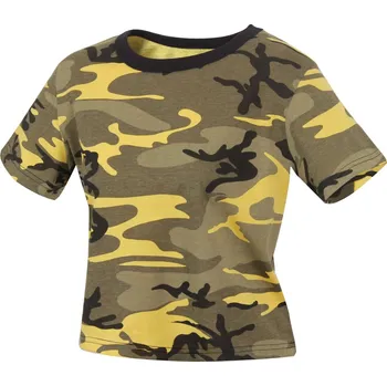 Dámské tričko Triko dámské krátké CROP Stinger Yellow Camo vel. XXL (Triko dámské krátké CROP Stinger Yellow Camo vel. XXL)