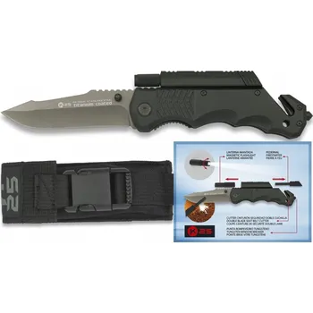 Bojový nůž Nůž zachranářský K25 se svítilnou a křesadlem ČERNÝ (Nůž zachranářský K25 se svítilnou a křesadlem ČERNÝ)