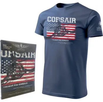 Triko VOUGHT F4U CORSAIR MODRÉ vel. M (Triko VOUGHT F4U CORSAIR MODRÉ vel. M)