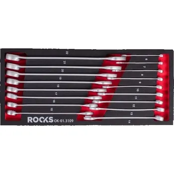 SADA OTEVŘENÝCH A OČKOVÝCH KLÍČŮ 6-22 MM, 17 KS OK013109 ROOKS