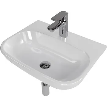 Koupelnový set závěsného umyvadla Brevis 50 cm, pákové baterie Lucida, sifonu, průtočné zátky a roháčků KSETBRE1