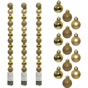 Vánoční dekorace Malé vánoční baňky na stromeček 3 cm plastové dekorativní x14 ZLATÉ na stromeček