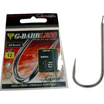 Rybářský háček GAMAKATSU HÁČKY G-BARBLESS ALL ROUND vel. 12
