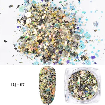 Prášek na nehty | mix třpytek | holografický |Č. 6