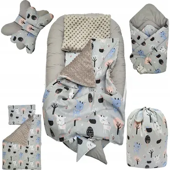 Hnízdečko pro miminko EDISA - Dětské hnízdečko kokon, ohrádka BAVLNA, sada 7 dílů