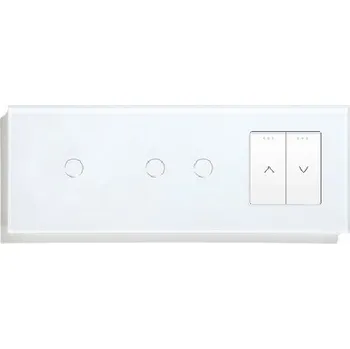 vypínač DOTYKOVÝ SPÍNAČ 1+2 S KLÁVESOVÝM PŘEPÍNAČEM ROLETY, SKLENĚNÝ VYPÍNAČ