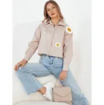 Béžová košile s nášivkami květin MISUN DY0410 Velikost: ONE SIZE