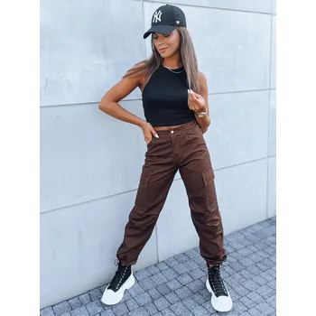 Dámské kalhoty Tmavě hnědé kapsáčové kalhoty ADVENTURE UY1638 Velikost: 34