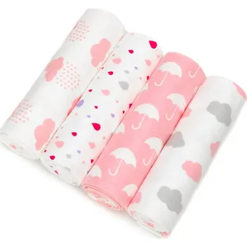 T-TOMI látkové pleny s potiskem 76 x 76 cm 4 ks, déšť