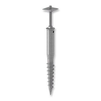 Zemní vrut Vrut zemní stavitelný s patkou pilíře 110x110x900, žárový zinek