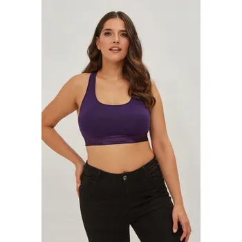 Dámské spodní prádlo CALVIN KLEIN SPORTOVNÍ TOP FIALOVÝ HLADKÝ S LOGEM 44/46 2A3D4_B*