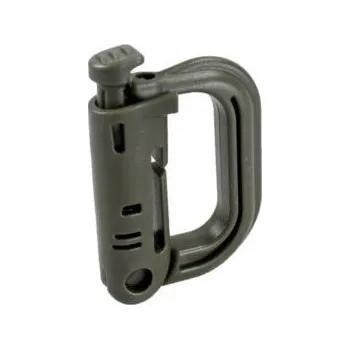 PLASTOVÁ KARABINA TYPU D S UZÁVĚREM MOLLE, ZELENÁ