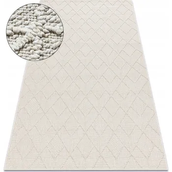 Koberec KOBEREC S PLOCHOU VAZBOU JERSEY 80x150 GEOMETRICKÝ krémový sisal venkovní #D1932
