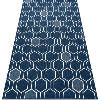 Koberec KOBEREC PROPLÉTANÝ 120x170 ŠESTIHRAN modrý #B1239